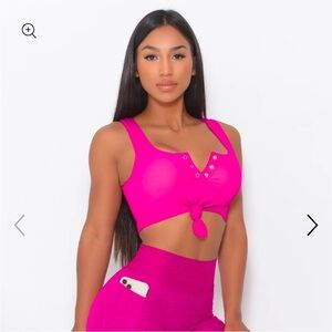 Bombshell Sportswear Hot Pink Knotted Top